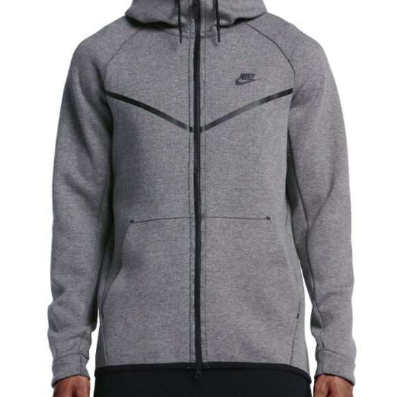 Nike Tech Fleece Windrunner Hoodie Heather Grey Sweatshirt Mens  XL 805144 091 - Picture 1 of 11